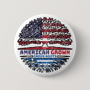 Greece Greek US American USA United States Tree 6 Cm Round Badge