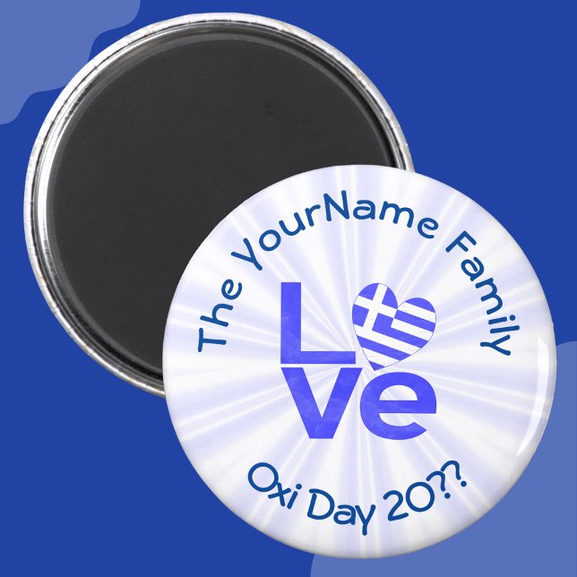 Greece Heart Flag Blue LOVE Personalised  Magnet (Creator Uploaded)