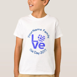 Greece Heart Flag Blue LOVE Personalised T-Shirt