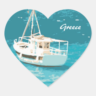 Greece Heart Sticker