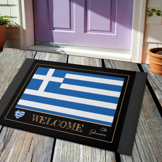 Greece House mat, Greek Flag sports / Welcome Doormat (Creator Uploaded)
