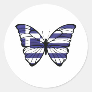 Greece Hypolimnas Butterfly Classic Round Sticker