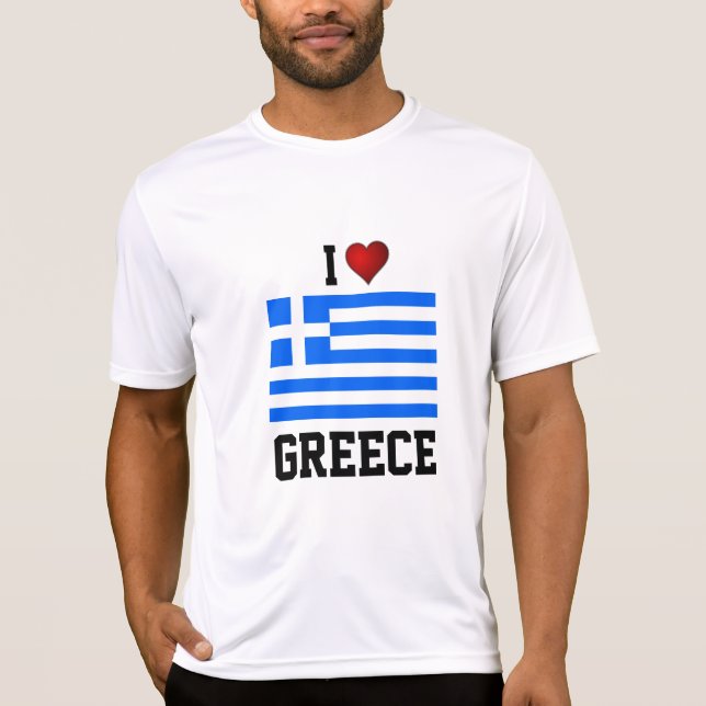 GREECE: I LOVE GREECE flag t-shirt (Front)