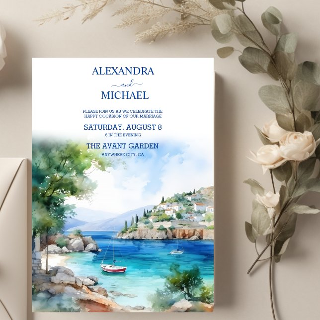 Greece landscape Santorini Wedding Invitation (Creator Uploaded)