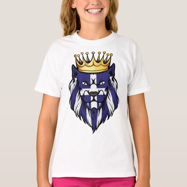 Greece  Lion King Flag  T-Shirt (Front)