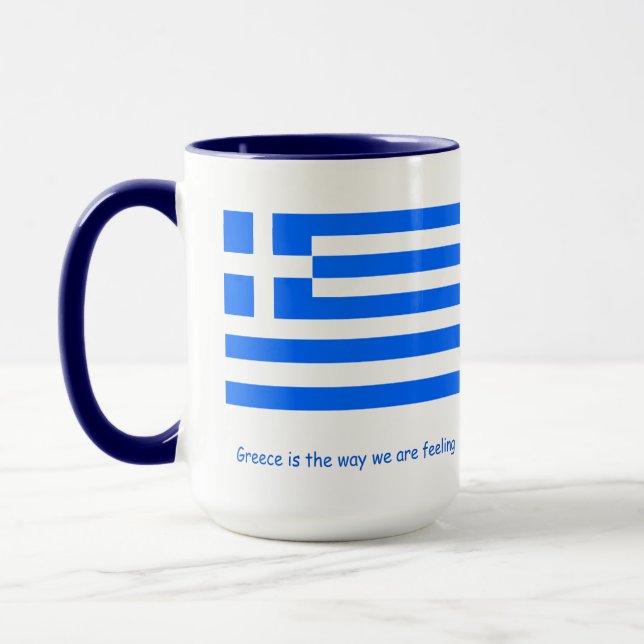 Greece lovers and patriotic mug Combo Mug, 15 oz (Left)