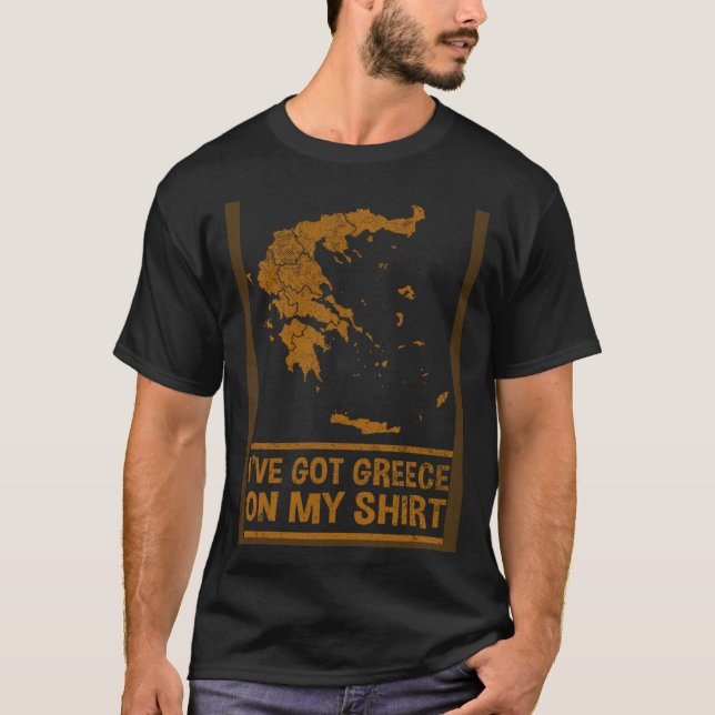 Greece Map  For Europe Greek Pun  Men Women  1 T-Shirt (Front)