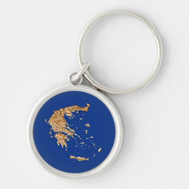 Greece Map Keychain (Front)