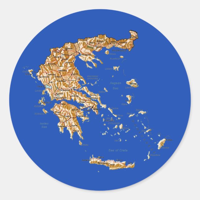 Greece Map Sticker (Front)