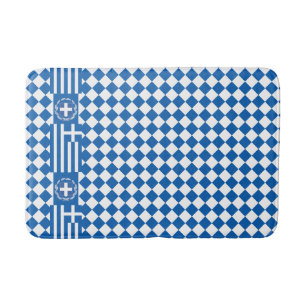 Greece Mat, patriotic bathroom, Greek Flag Bath Mat