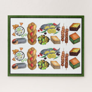 Greece Mediterranean Food Greek Diner Restaurant Jigsaw Puzzle