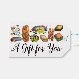 Greece Mediterranean Foods Print Greek Cuisine Gift Tags