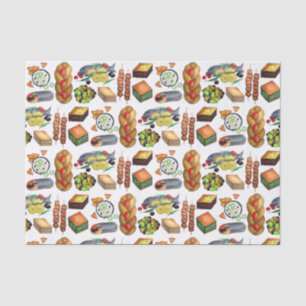 Greece Mediterranean Foods Print Greek Cuisine Tissue Paper