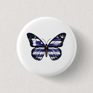 Greece Monarch Butterfly Flag 3 Cm Round Badge
