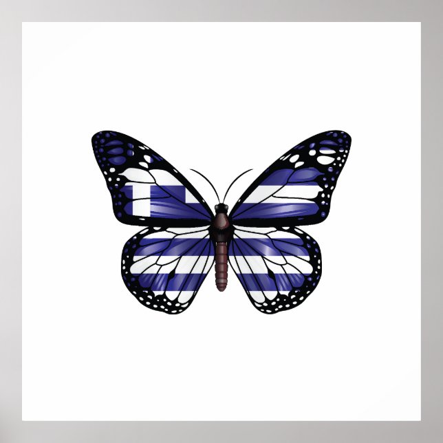 Greece Monarch Butterfly Flag Poster (Front)