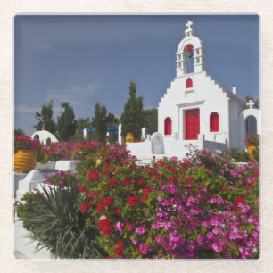 Greece, Mykonos, Cute little chapel in the Glass Coaster