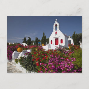 Greece, Mykonos, Cute little chapel in the Postcard