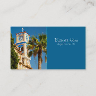 Greece - Orthodox Greek Church with Palm Tree Business Card