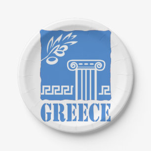 Greece Paper Plate