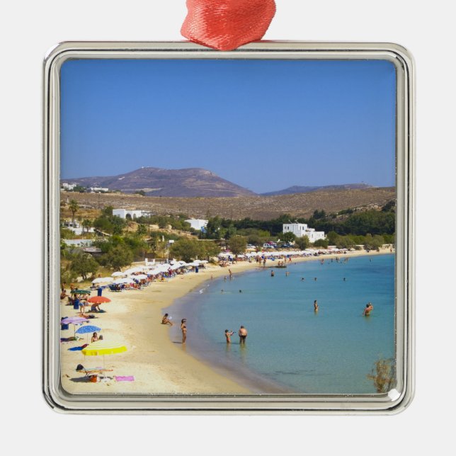 Greece, Paros Island, Krios Beach from above Metal Tree Decoration (Front)