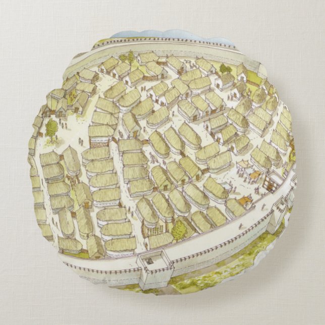 Greece. Polis Round Cushion (Front)