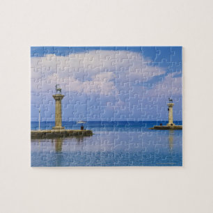 Greece, Rhodes, Deer statue in Mandraki Harbour Jigsaw Puzzle