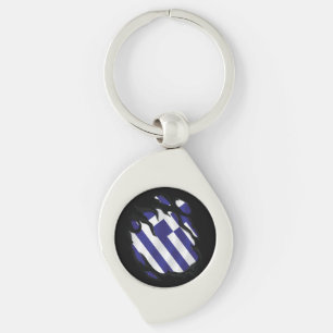 Greece Ripped Flag Key Ring