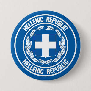 Greece Round Emblem 7.5 Cm Round Badge