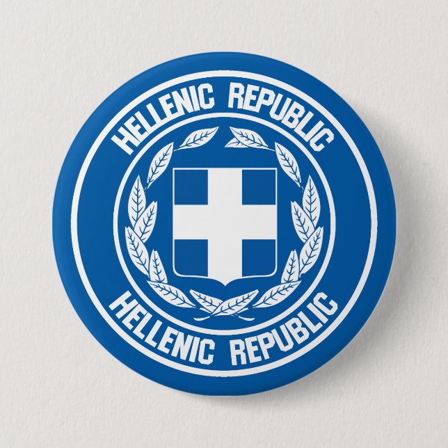 Greece Round Emblem 7.5 Cm Round Badge (Front)