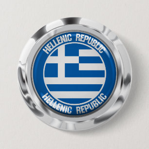 Greece Round Emblem 7.5 Cm Round Badge