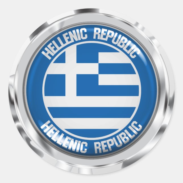 Greece Round Emblem Classic Round Sticker (Front)
