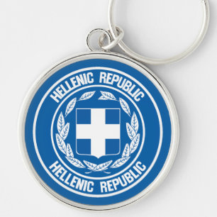 Greece Round Emblem Key Ring