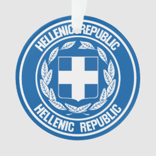 Greece Round Emblem Ornament