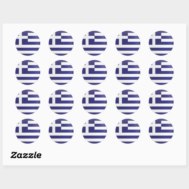 Greece  Round Icon Flag Classic Round Sticker (Sheet)