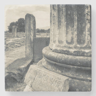Greece, ruins of ancient city stone coaster