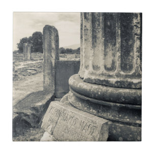 Greece, ruins of ancient city tile
