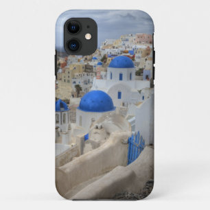 Greece, Santorini. Bell tower and blue domes of 3 Case-Mate iPhone Case