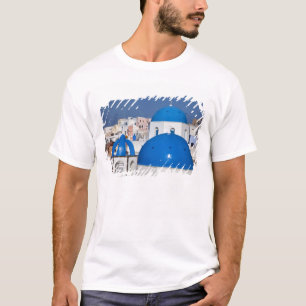 Greece, Santorini. Bell tower and blue domes of T-Shirt