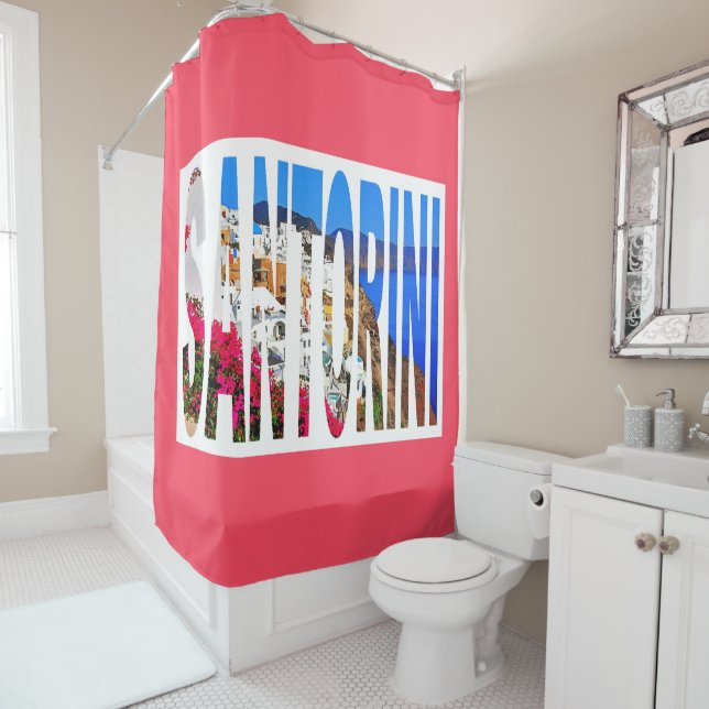 Greece santorini oia shower curtain (In Situ)
