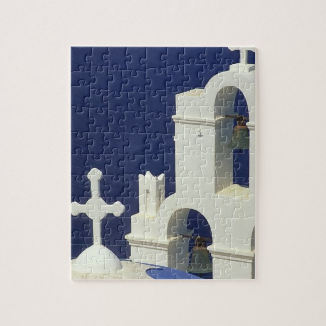 Greece, Santorini. View of a Greek church and Jigsaw Puzzle (Vertical)
