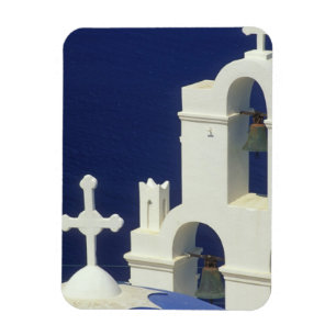 Greece, Santorini. View of a Greek church and Magnet