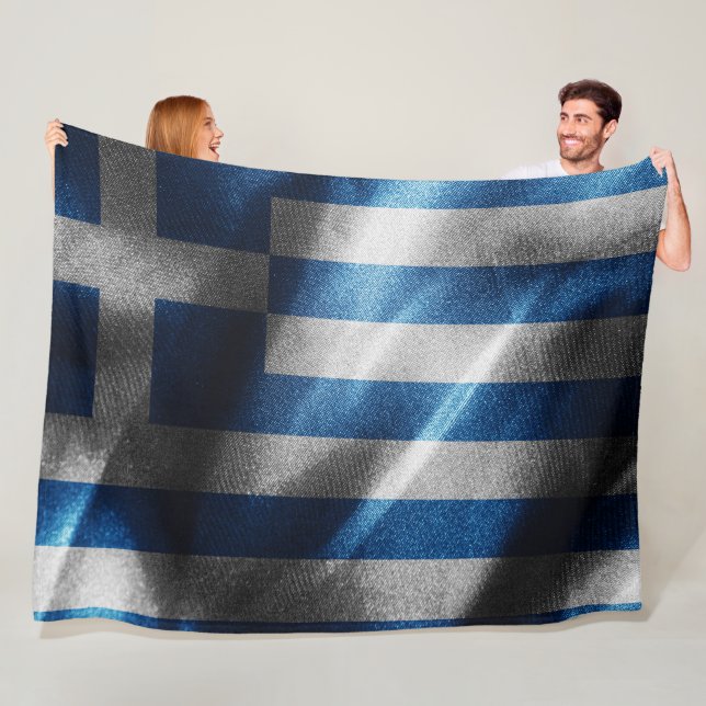 Greece silk flag fleece blanket (In Situ)