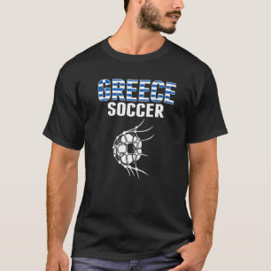 Greece Soccer Ball In Net Goal Greek Football Sup T-Shirt