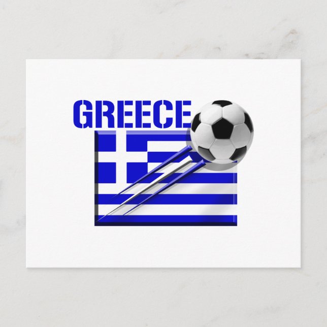Greece Soccer logo Greek flag football gifts Postcard (Front)
