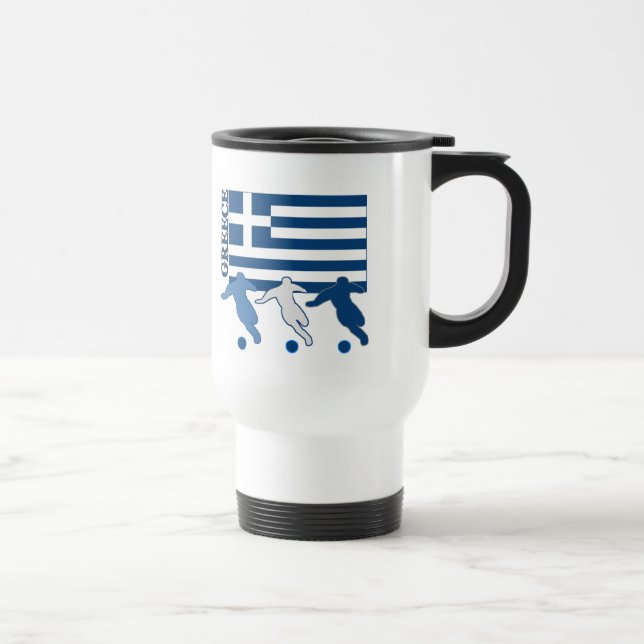 Greece - Soccer Players Travel Mug (Right)
