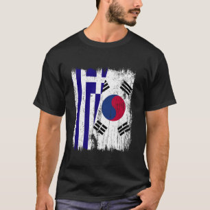 Greece South Korea Half Flag Greek South Korean T-Shirt