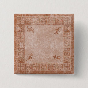 greece square design 15 cm square badge