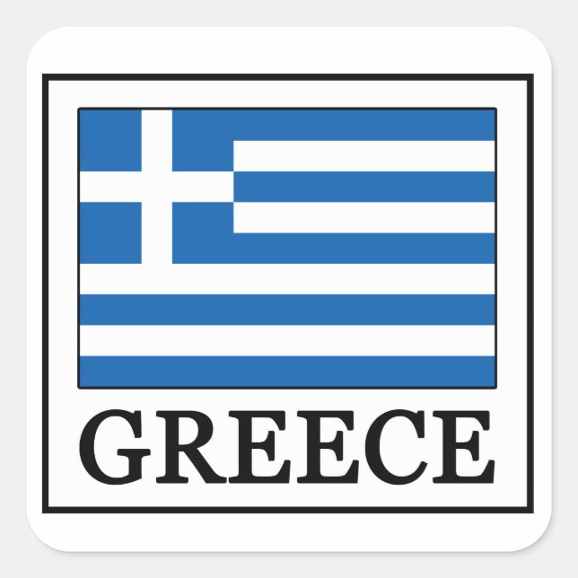 Greece Square Sticker (Front)