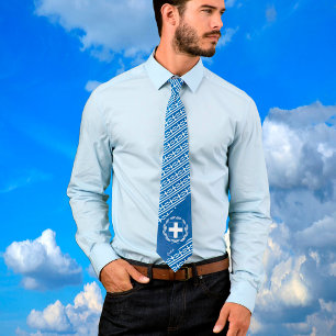 Greece Stripes Tie, business Greek Flag fashion Tie