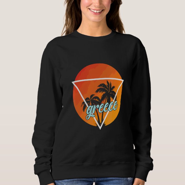 Greece Sun Shaped Triangle With Palmes Sweatshirt (Front)